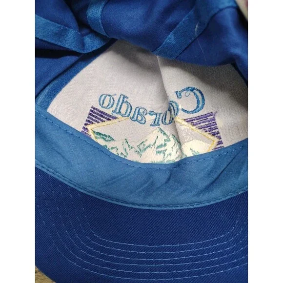 Vintage COLORADO SNAPBACK HAT Cap Headliners Mountain Blue 80s 90s Trucker - Picture 8 of 8